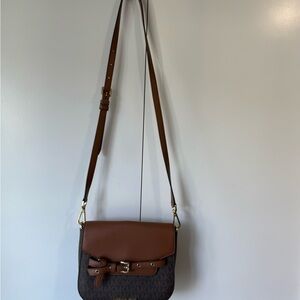Micheal Kors Brown Leather Crossbody Bag